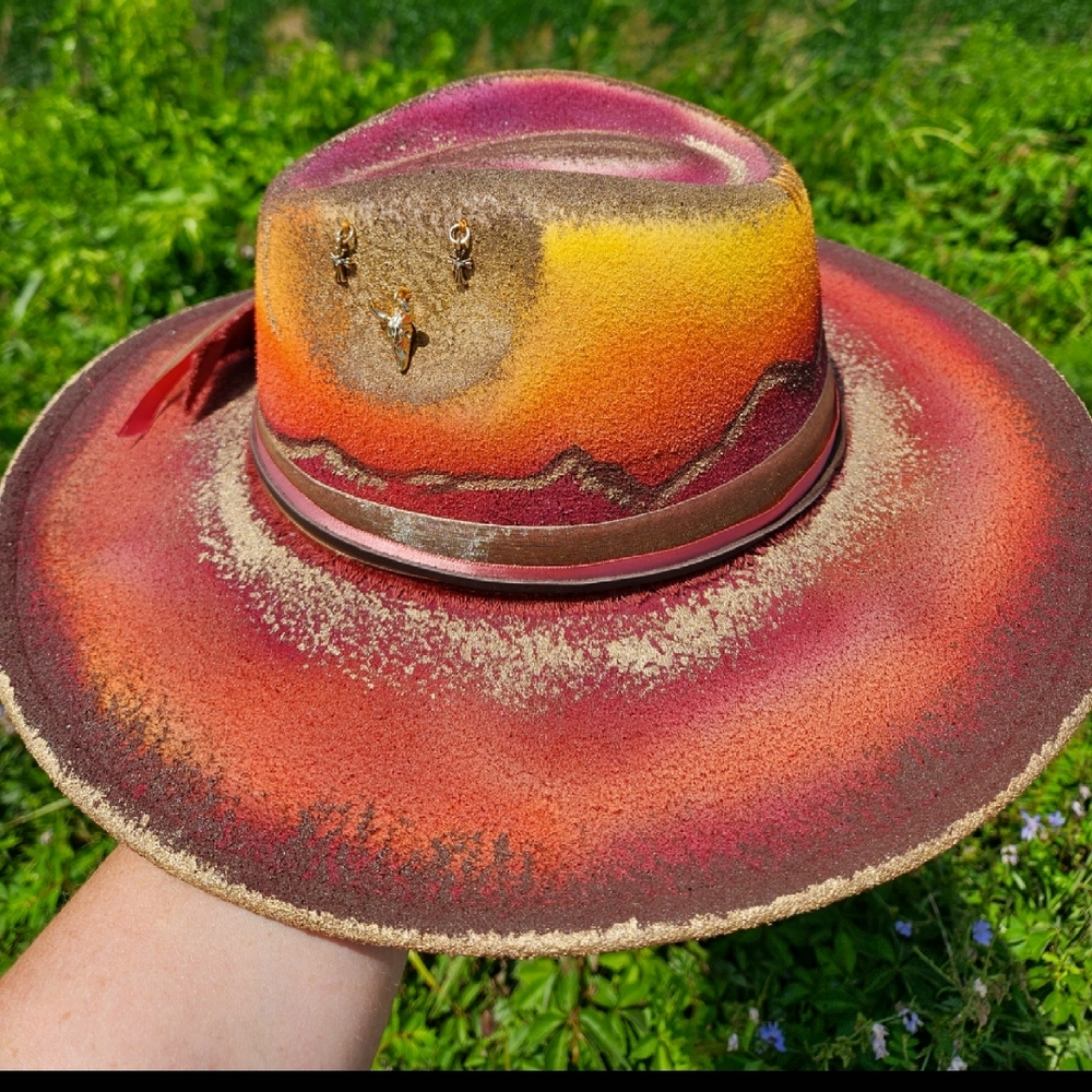 Upcycled Wide Brim Hat - Picture 3 of 6